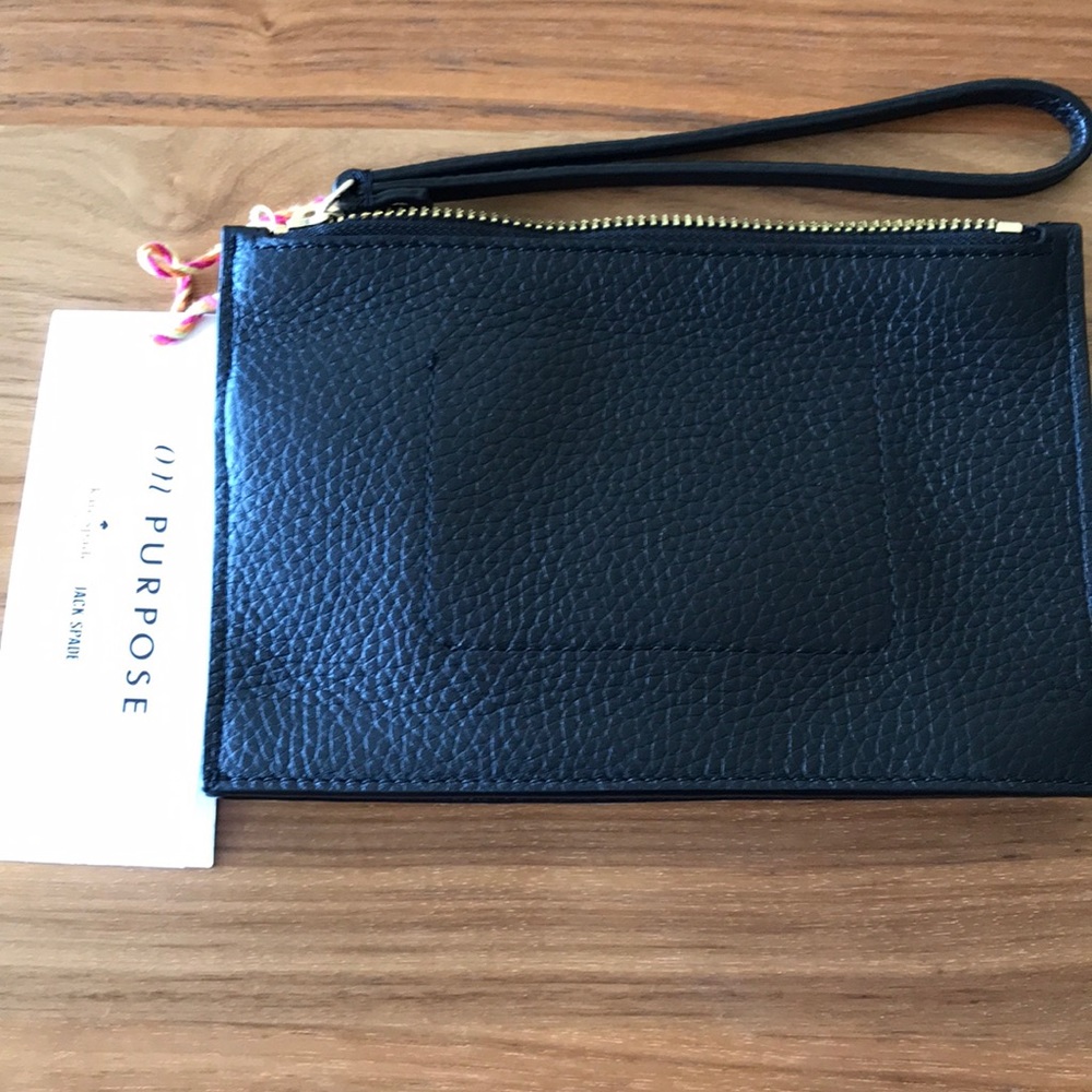 Kate Spade ♠️ mini Leather wristlet Black and 💕 ✨ - Picture 3 of 4